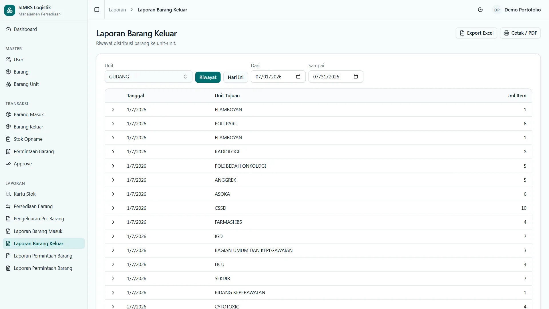 SIMRS Logistik screenshot 4